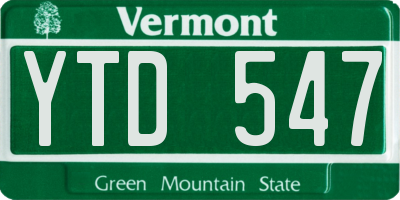 VT license plate YTD547