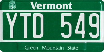 VT license plate YTD549