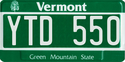 VT license plate YTD550