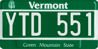 VT license plate YTD551