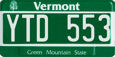 VT license plate YTD553