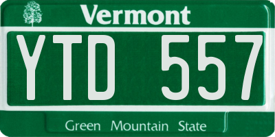 VT license plate YTD557