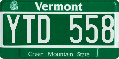 VT license plate YTD558