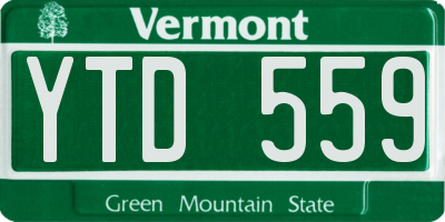 VT license plate YTD559