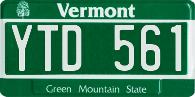VT license plate YTD561