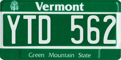 VT license plate YTD562