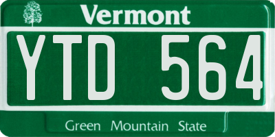VT license plate YTD564