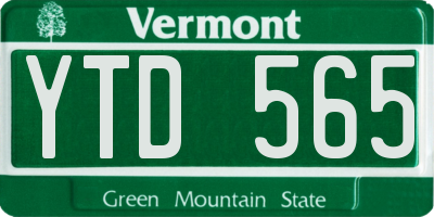VT license plate YTD565