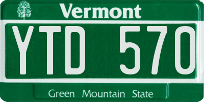 VT license plate YTD570