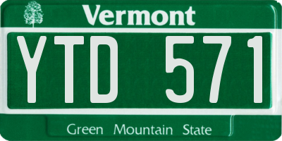 VT license plate YTD571