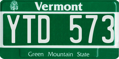 VT license plate YTD573