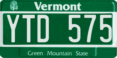 VT license plate YTD575