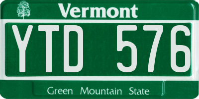 VT license plate YTD576