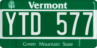 VT license plate YTD577
