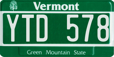VT license plate YTD578