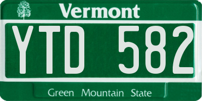 VT license plate YTD582