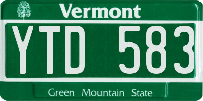 VT license plate YTD583