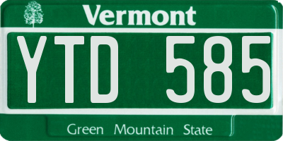VT license plate YTD585