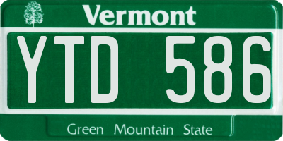 VT license plate YTD586