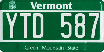 VT license plate YTD587
