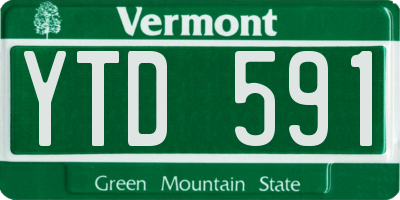 VT license plate YTD591
