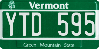 VT license plate YTD595