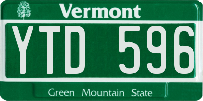 VT license plate YTD596