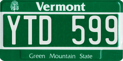 VT license plate YTD599