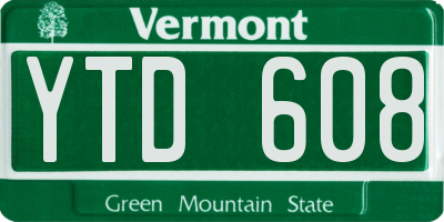 VT license plate YTD608