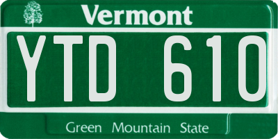 VT license plate YTD610