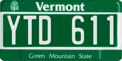 VT license plate YTD611