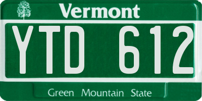 VT license plate YTD612
