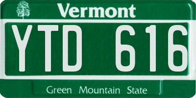 VT license plate YTD616
