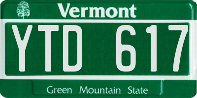 VT license plate YTD617