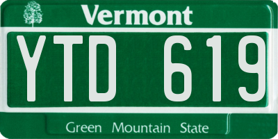 VT license plate YTD619