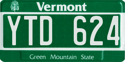 VT license plate YTD624