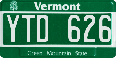 VT license plate YTD626