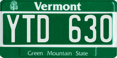 VT license plate YTD630