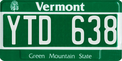 VT license plate YTD638