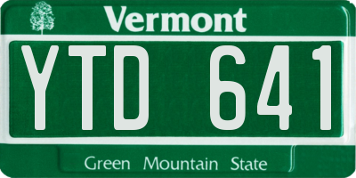 VT license plate YTD641