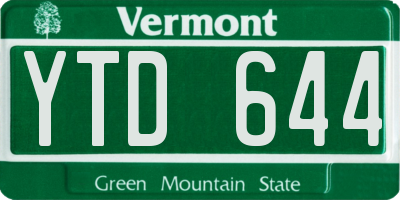 VT license plate YTD644