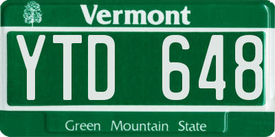 VT license plate YTD648