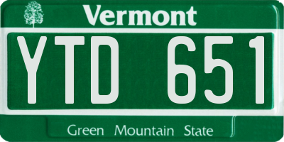 VT license plate YTD651