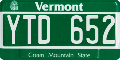 VT license plate YTD652