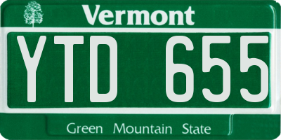 VT license plate YTD655