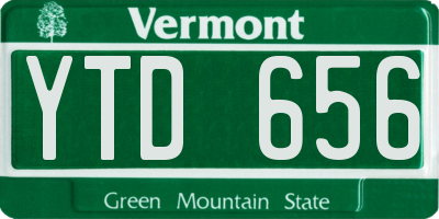VT license plate YTD656