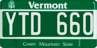 VT license plate YTD660