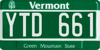 VT license plate YTD661