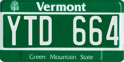 VT license plate YTD664