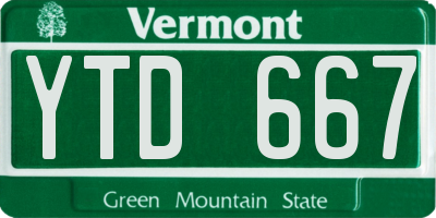 VT license plate YTD667